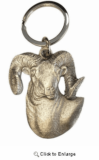 Pewter Big Horn Sheep Keychain