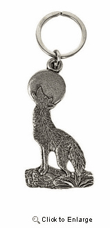 Pewter Coyote Keychain