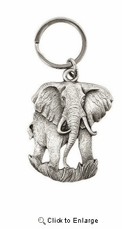 Pewter Elephant Keychain