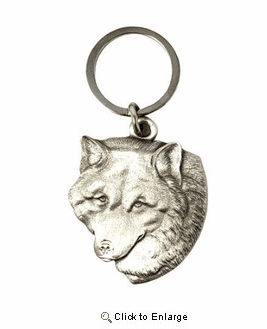 Pewter Wolf Keychain