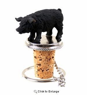 Pig Bottle Stopper (Black)