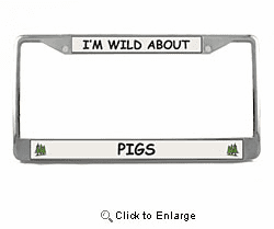 Pig License Plate Frame