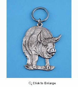 Pig Pewter Keychain