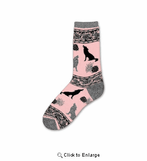 Pink Wolf Socks