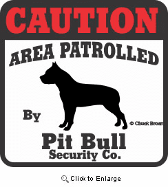 Pit Bull Bumper Sticker Caution