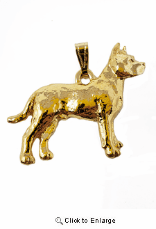 Pit Bull Terrier 24K Gold Plated Pendant