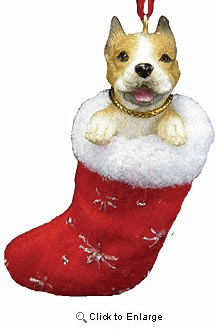 Pit Bull Terrier Christmas Stocking Ornament