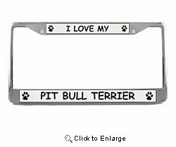 Pit Bull Terrier License Plate Frame