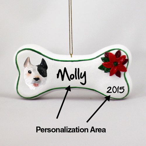 Pit Bull Terrier Personalized Dog Bone Christmas Ornament