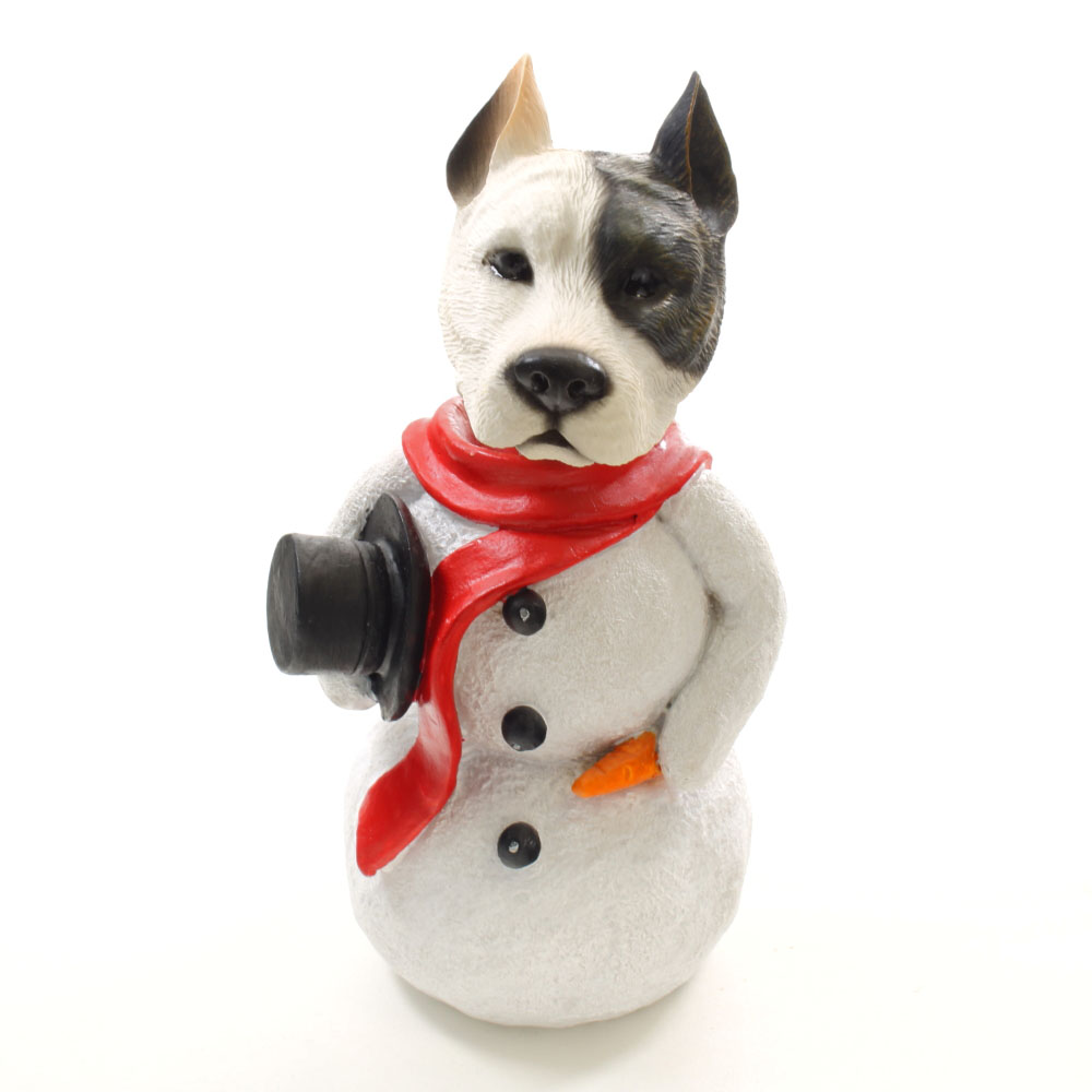 Pit Bull Terrier Snowman Christmas Decoration