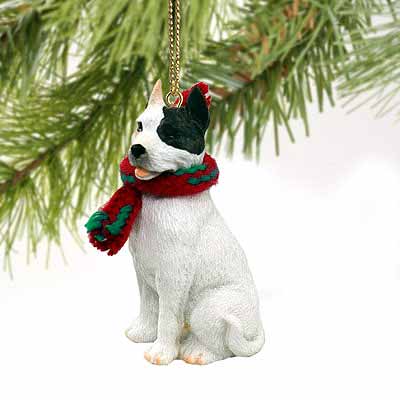 Pit Bull Terrier Tiny One Christmas Ornament White