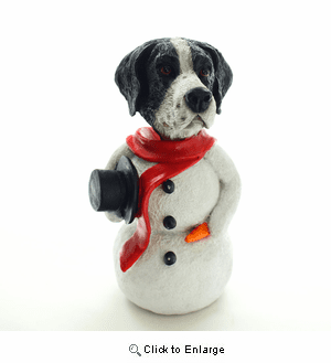 Pointer Black-White Snowman Christmas Decoration