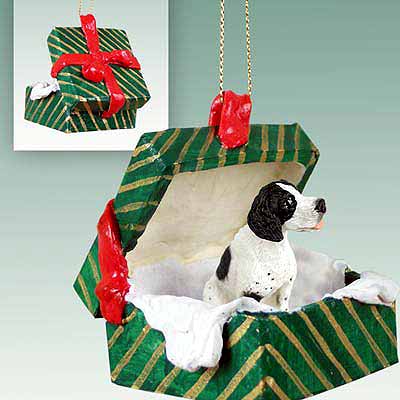 Pointer Gift Box Christmas Ornament Black-White