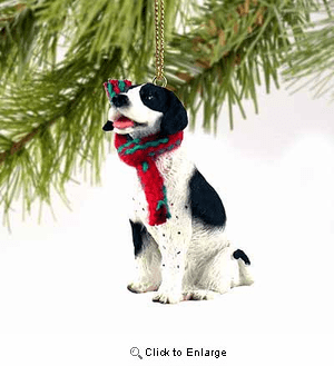 Pointer Tiny One Christmas Ornament Black-White