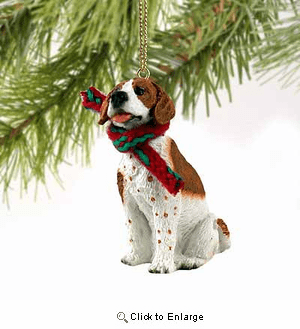 Pointer Tiny One Christmas Ornament Brown-White