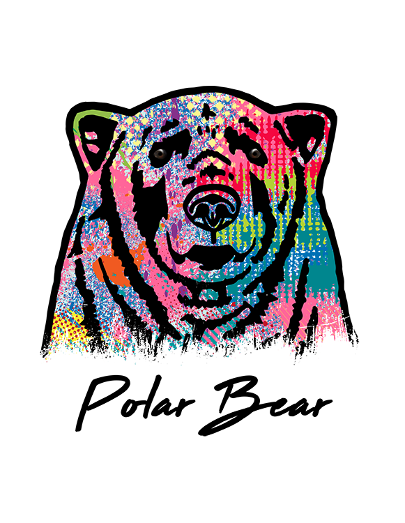 Polar Bear T Shirt Colorful Abstract