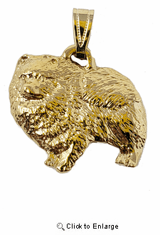 Pomeranian 24K Gold Plated Pendant