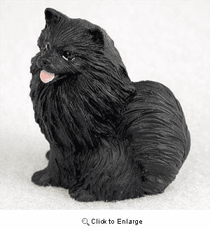 Pomeranian Black Miniature Figurine