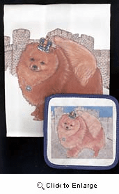 Pomeranian Dish Towel & Potholder