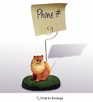Pomeranian Note Holder (Red)