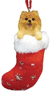 Pomeranian Christmas Stocking Ornament