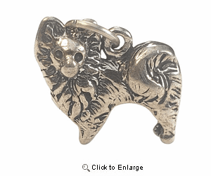Pomeranian Sterling Silver Charm