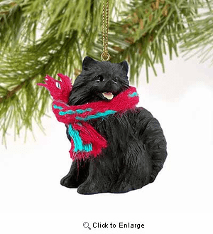 Pomeranian Tiny One Christmas Ornament Black