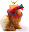Pomeranian Tiny One Christmas Ornament Red