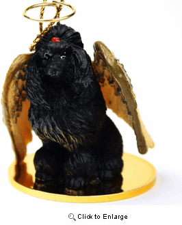 Poodle Angel Ornament - Black