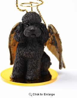 Poodle Angel Ornament Chocolate Sport Cut