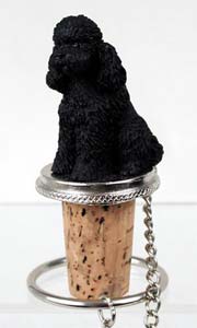 Poodle Bottle Stopper (Black Sport cut)