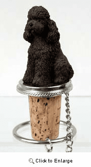 Poodle Bottle Stopper (Chocolate Sport cut)