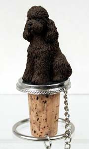 Poodle Bottle Stopper (Chocolate Sport cut)