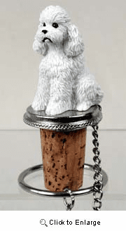 Poodle Bottle Stopper (White Sport cut)