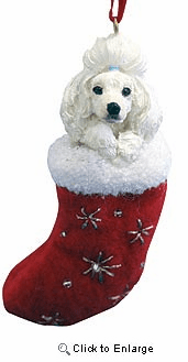 Poodle Christmas Stocking Ornament
