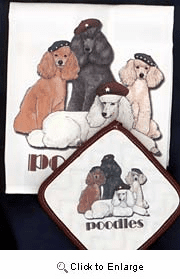 Poodle Dish Towel & Potholder