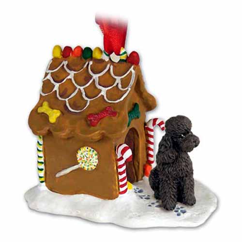 Poodle Gingerbread House Christmas Ornament Chocolate Sport Cut