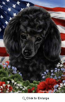 Poodle House Flag Black