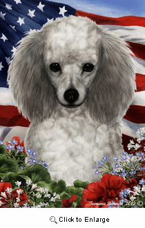 Poodle House Flag Silver