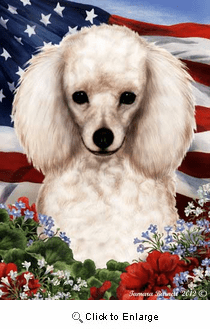 Poodle House Flag White