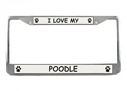 Poodle License Plate Frame