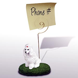 Poodle Note Holder (White)