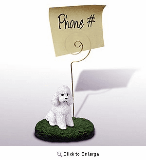 Poodle Note Holder (White Sport cut)