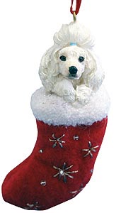 Poodle Christmas Stocking Ornament