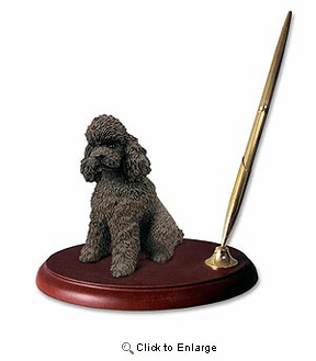 Poodle Pen Holder (Chocolate Sport cut)