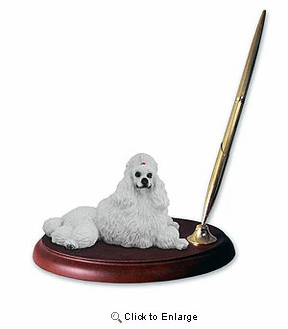 Poodle Pen Holder (White)