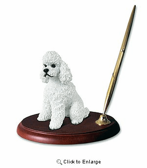 Poodle Pen Holder (White Sport cut)