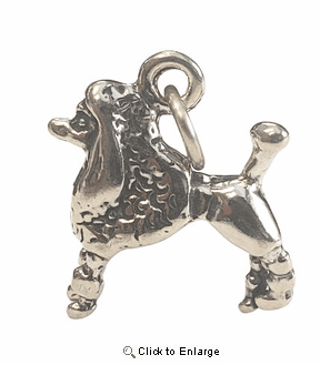 Poodle Sterling Silver Charm