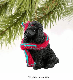 Poodle Tiny One Christmas Ornament Black