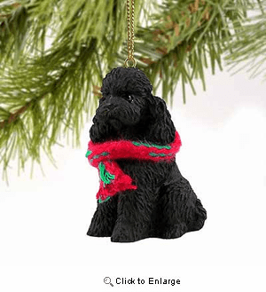 Poodle Tiny One Christmas Ornament Black Sport Cut